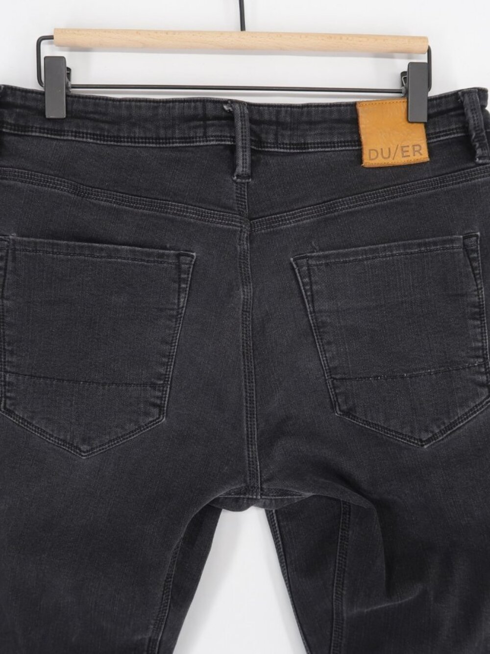 Duer Fireside Slim Jeans Mens 34x32 Black Fleece Lined L2X Performance Stretch - Picture 4 of 13